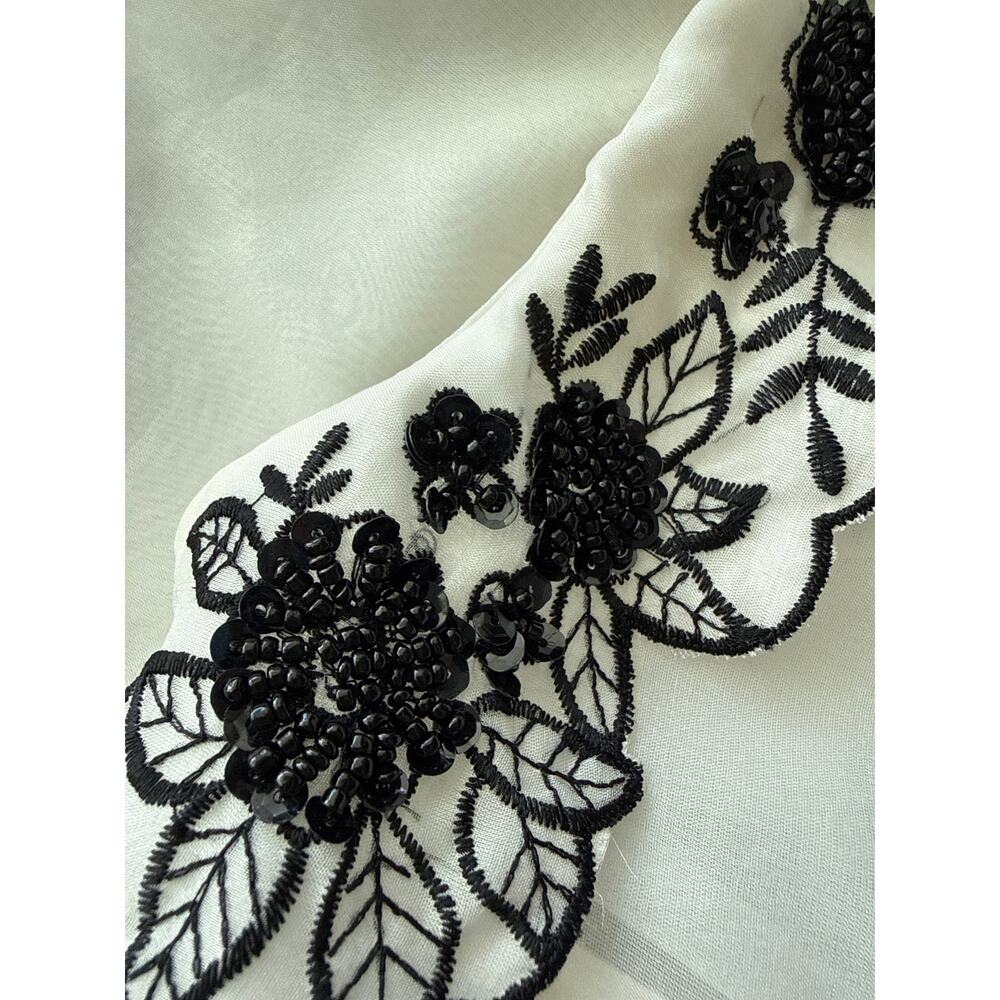 Anthropologie Maeve Sheer Puff Sleeve Blouse White Size 10 - Picture 6 of 10